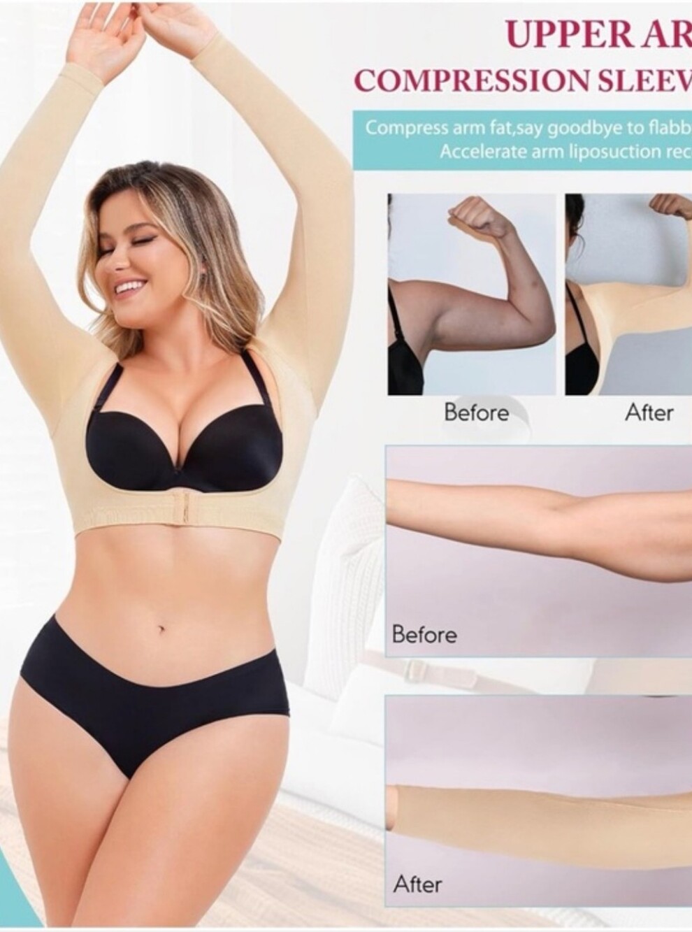 Upper Arm Shaper Faja Post Surgery Slimming Compression Sleeves Shapewear Tops